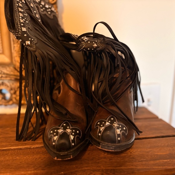 Rockin Country Fringe and Studded Cowgirl Boots - Picture 6 of 8